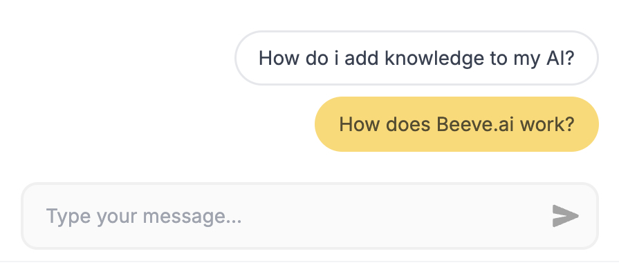 Beeve Changelog: Suggested Messages